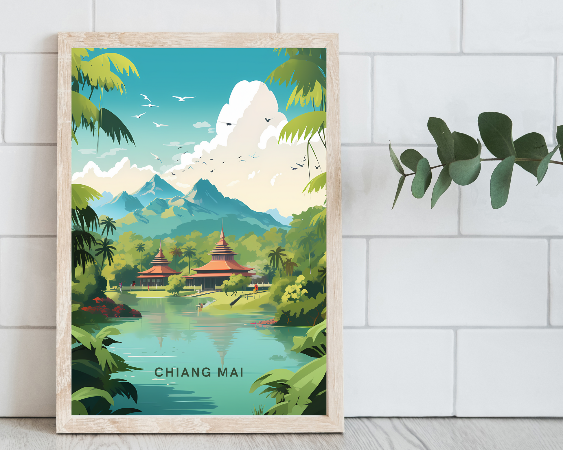 Chiang Mai Thailand Travel Poster Print - Pitchers Design