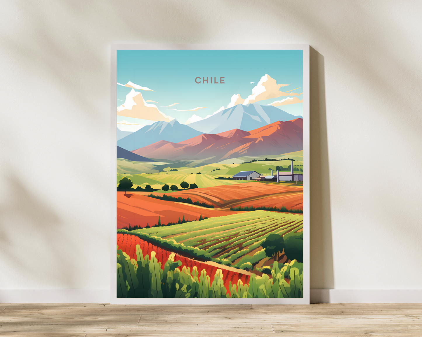 Chile South America Travel Poster Print - Pitchers Design