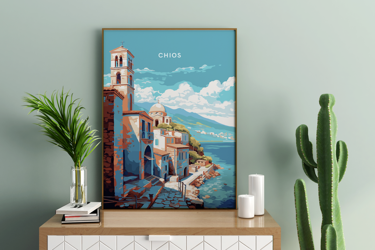 Affiche de voyage de Chios en Grèce