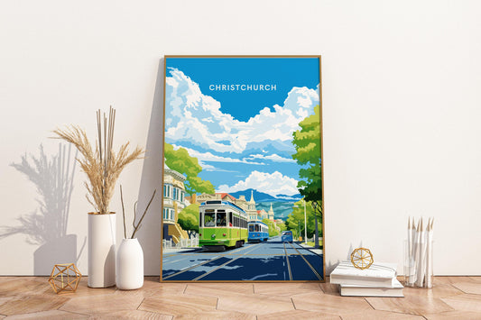 Christchurch New Zealand Travel Print Poster - Pitchers Design