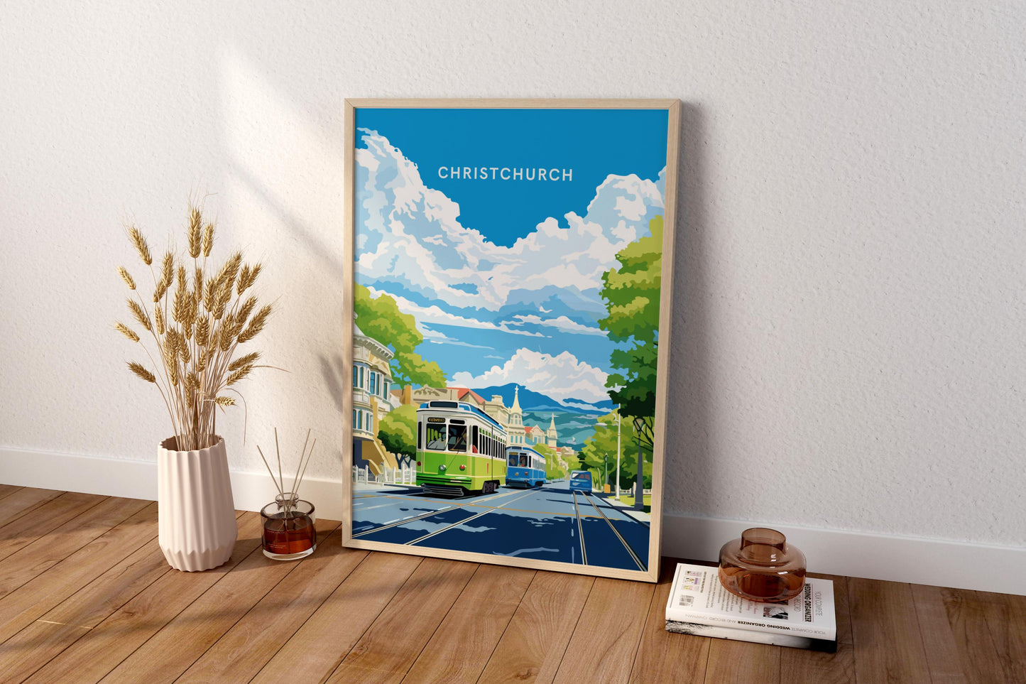 Christchurch New Zealand Travel Print Poster - Pitchers Design