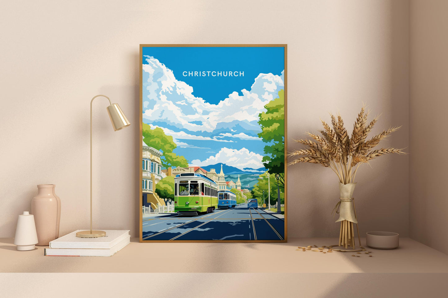 Christchurch New Zealand Travel Print Poster - Pitchers Design