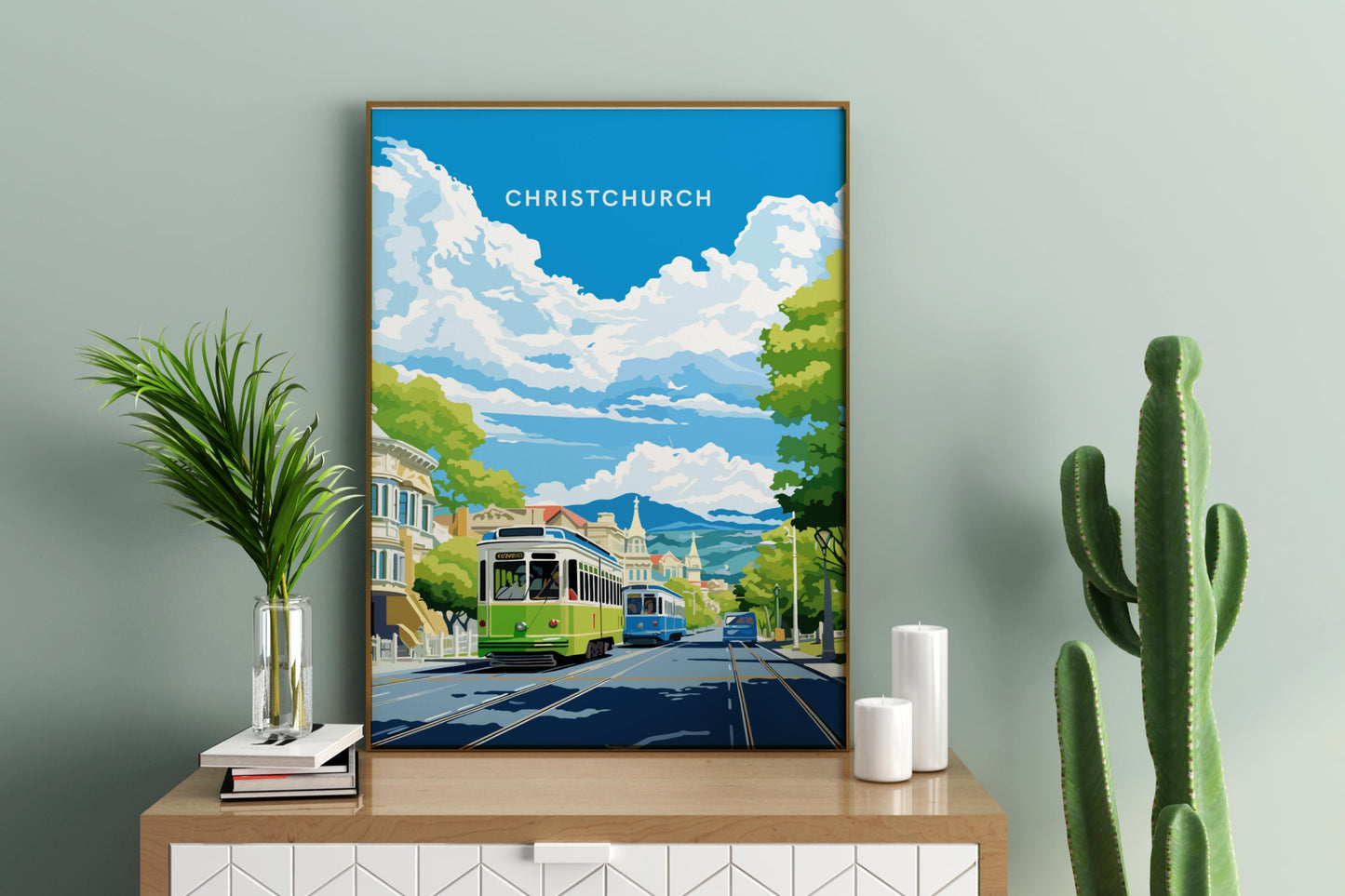 Christchurch New Zealand Travel Print Poster - Pitchers Design