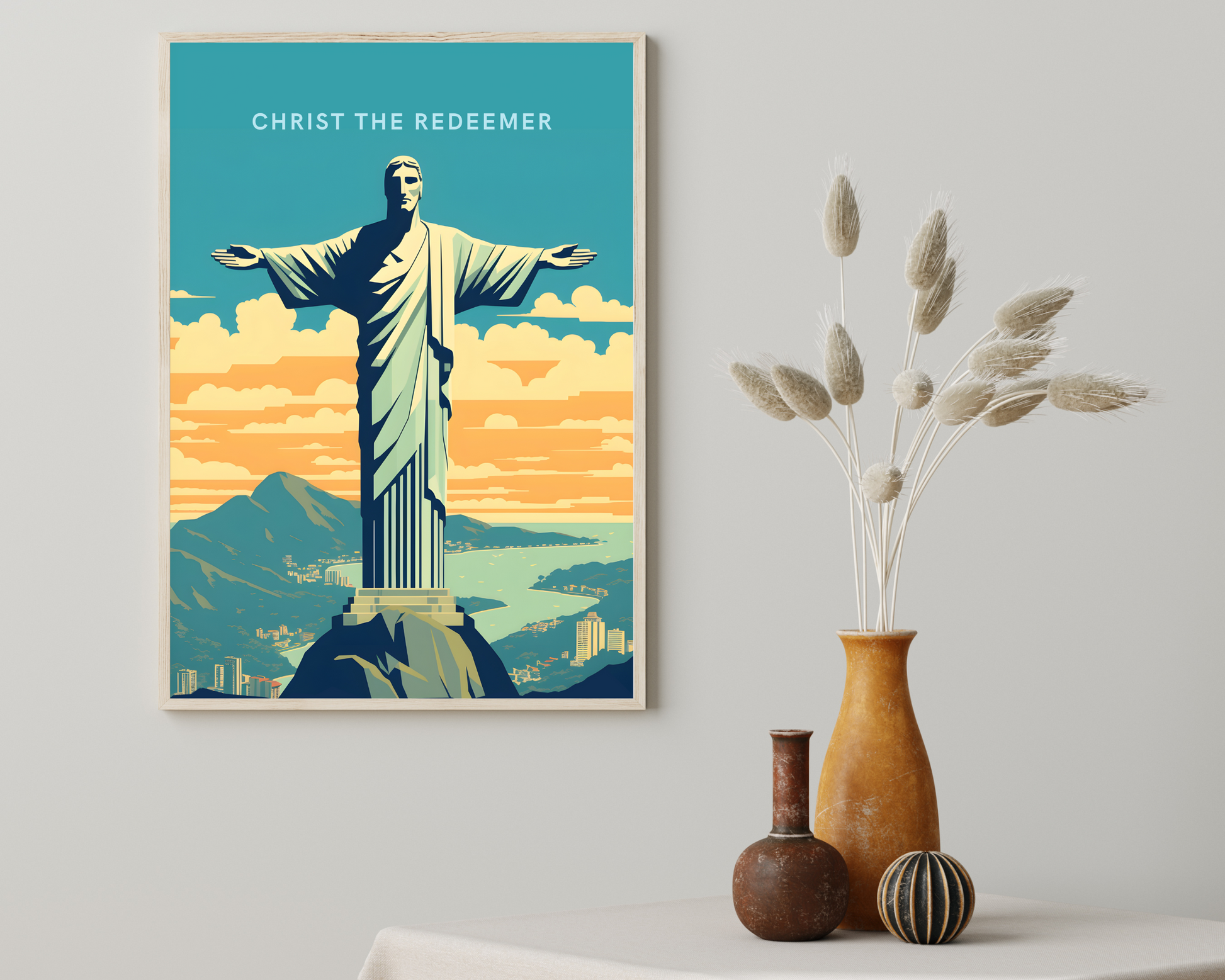 Christ the Redeemer Travel Poster Print - Pitchers Design