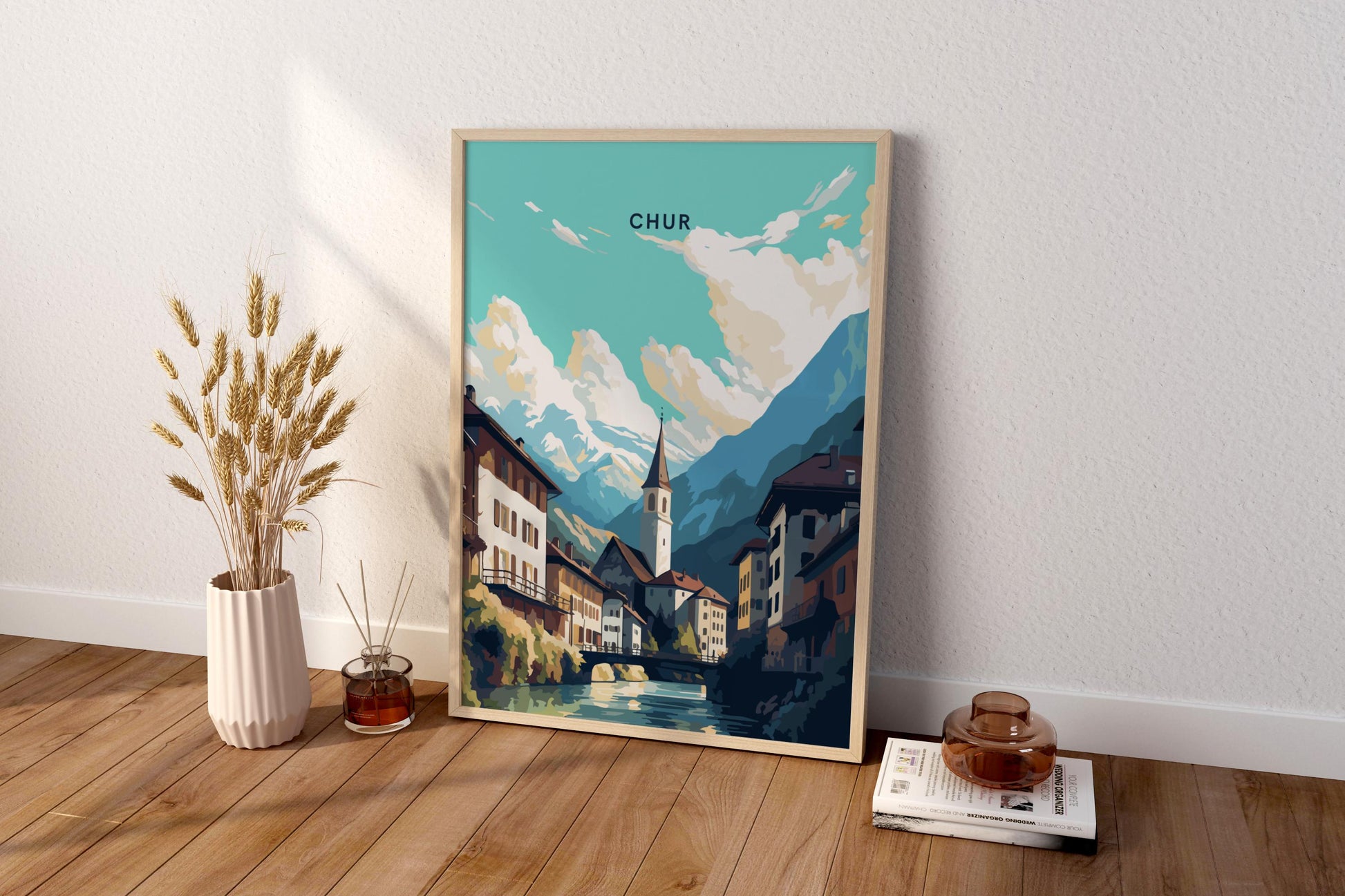 Chur Switzerland Travel Print Poster - Pitchers Design