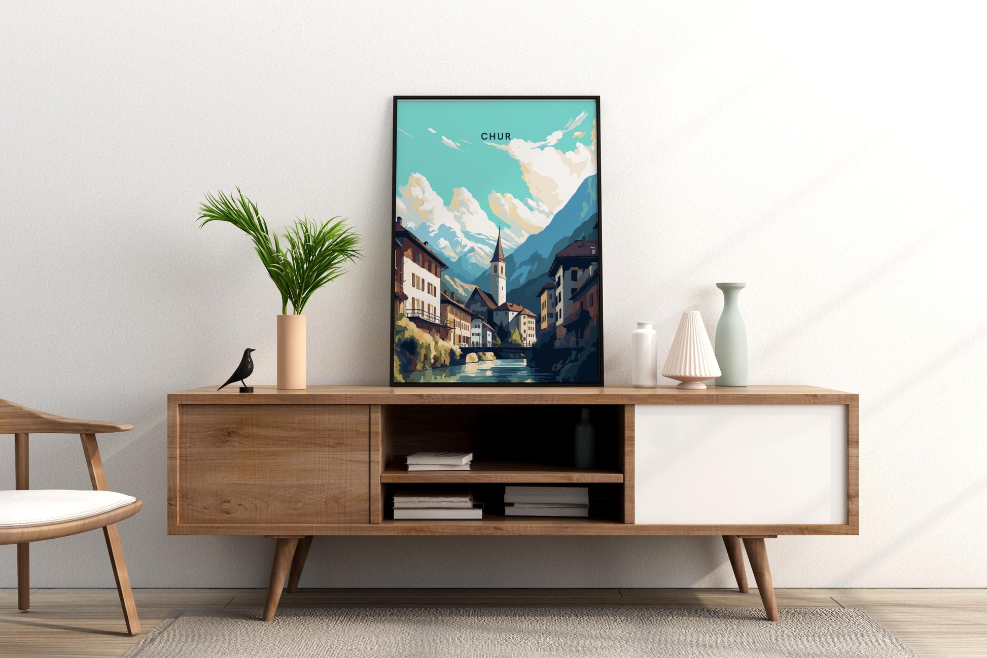 Chur Switzerland Travel Print Poster - Pitchers Design