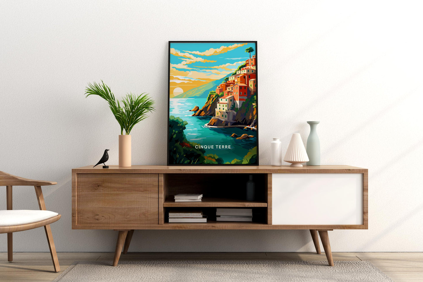 Cinque Terre Sunsets Italy Travel Print Poster - Pitchers Design