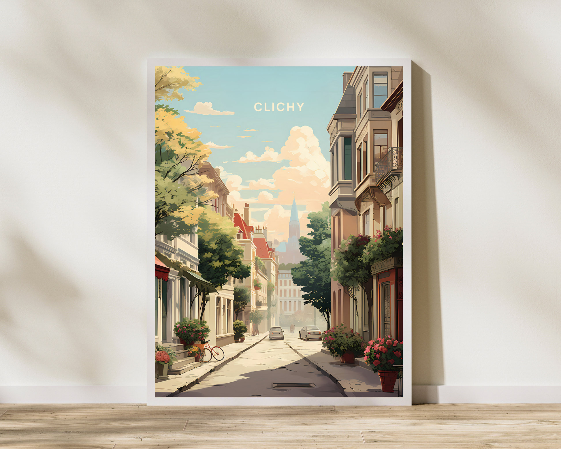 Clichy France Travel Poster Print - Pitchers Design