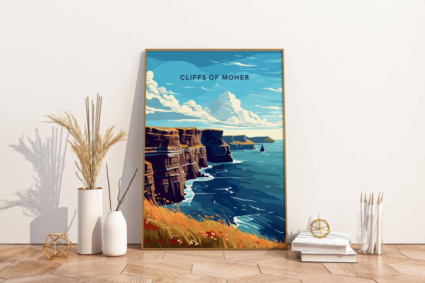 Cliffs of Moher Ireland Travel Print Poster - Pitchers Design