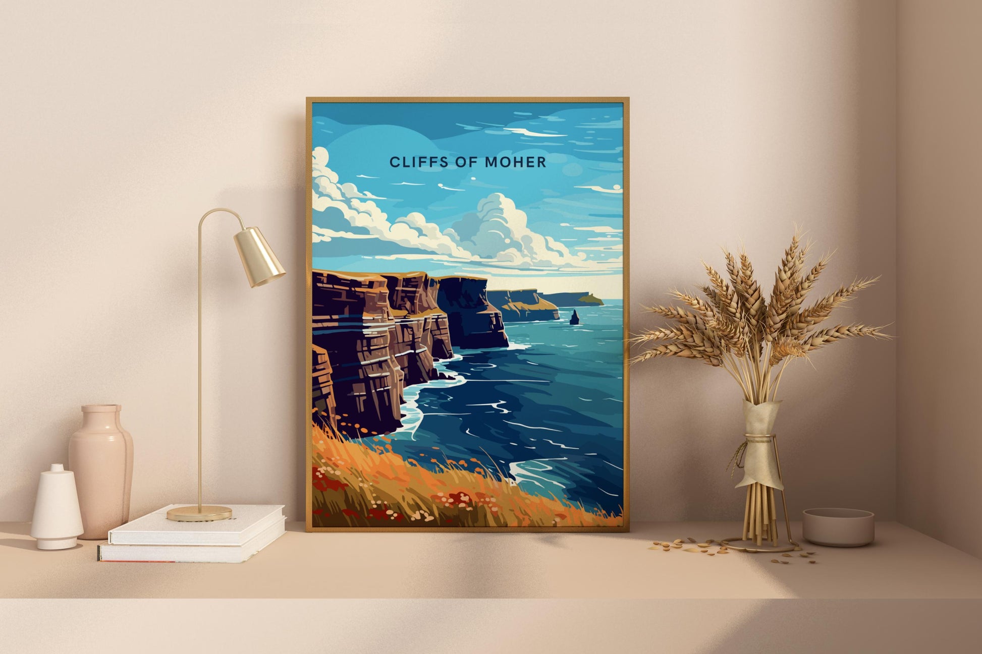 Cliffs of Moher Ireland Travel Print Poster - Pitchers Design