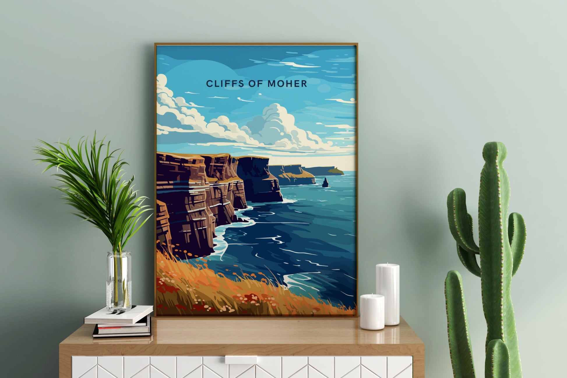 Cliffs of Moher Ireland Travel Print Poster - Pitchers Design