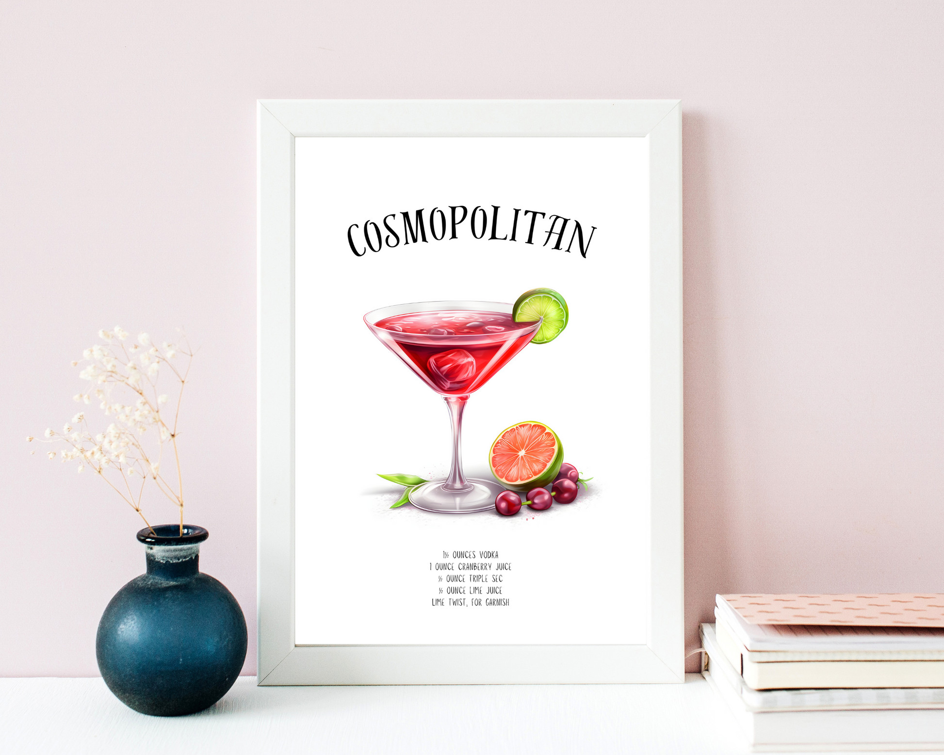 Cosmopolitan Cocktail Poster Print - Pitchers Design