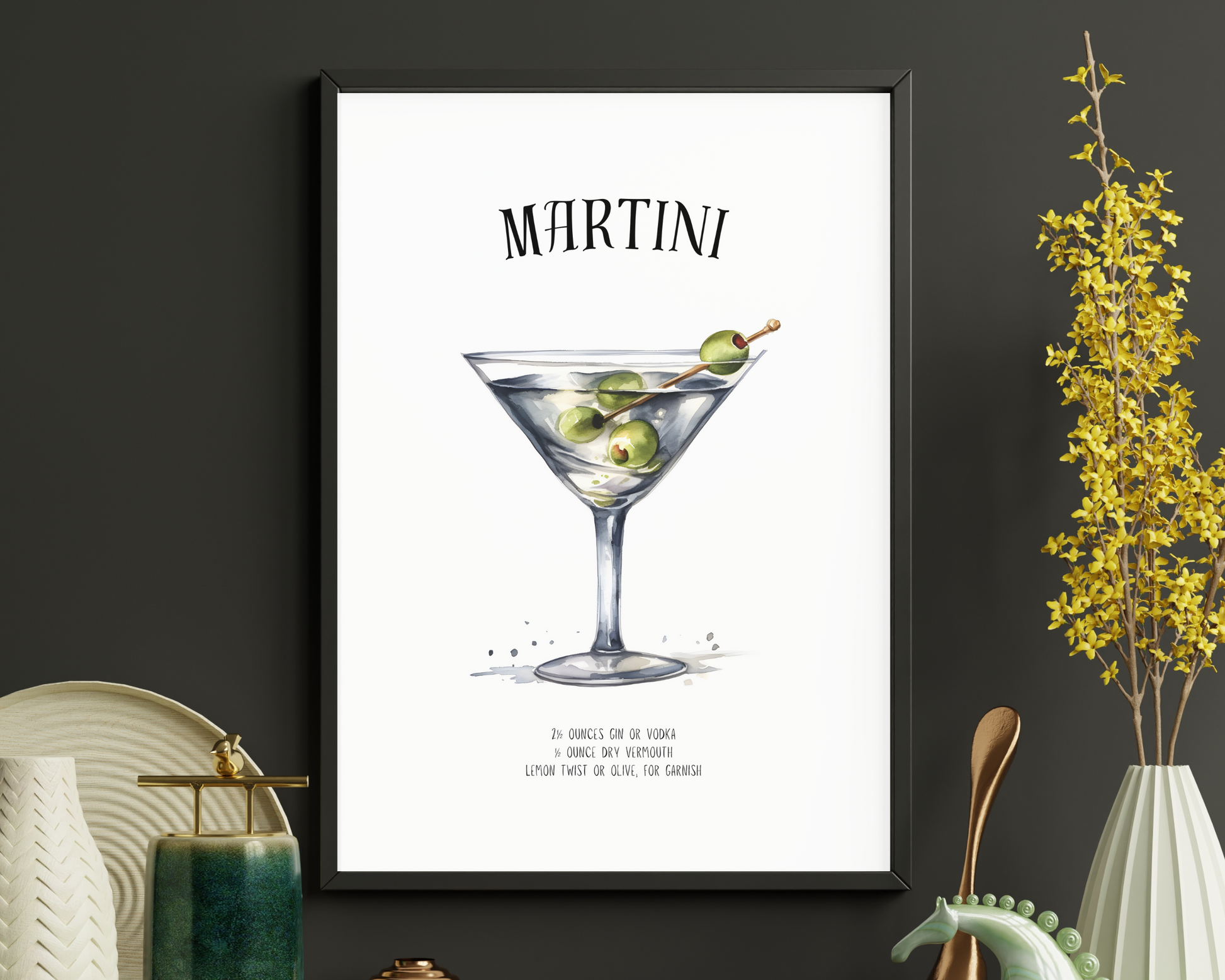 Martini Cocktail Poster Print - Pitchers Design