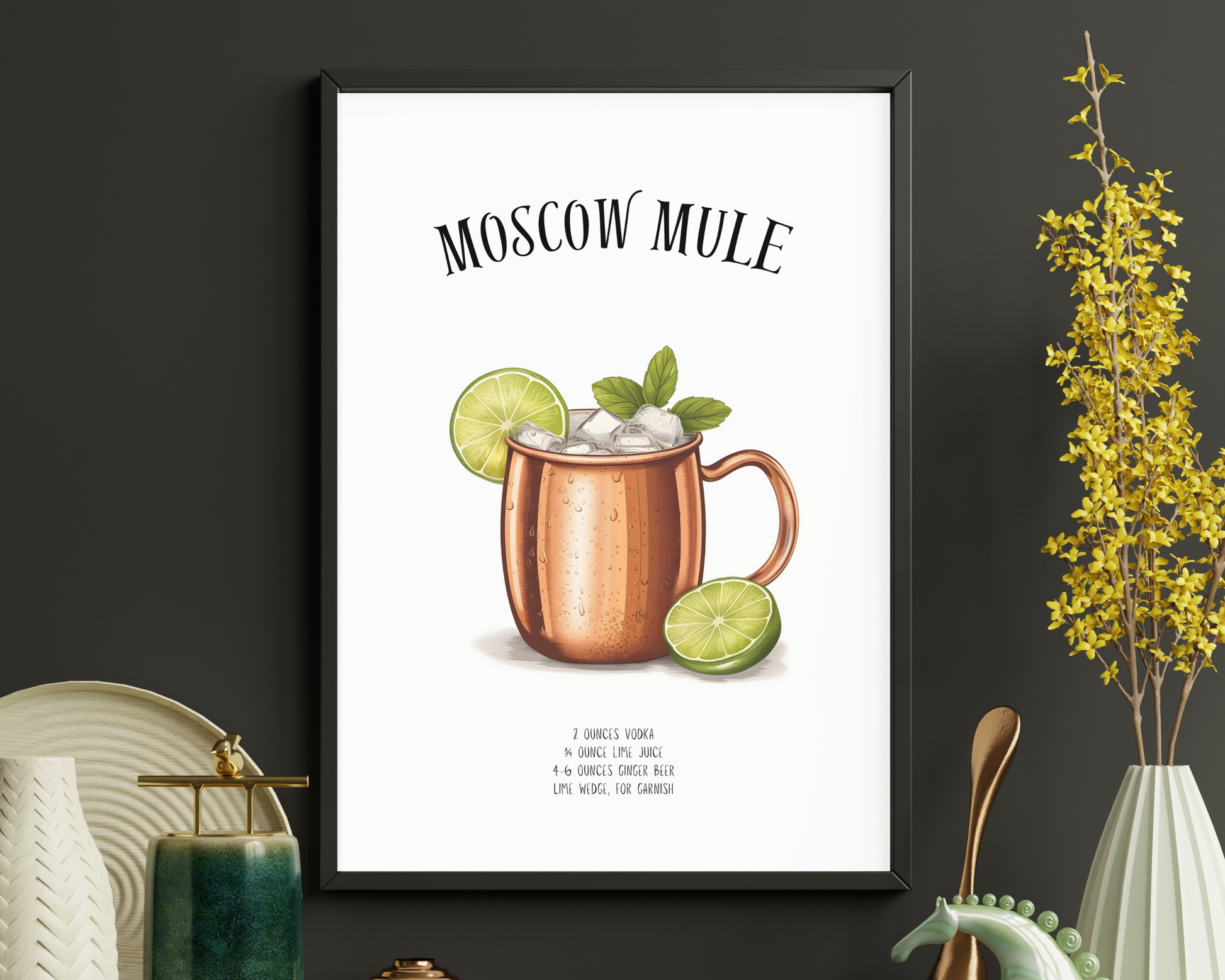 Moscow Mule Cocktail Poster Print - Pitchers Design