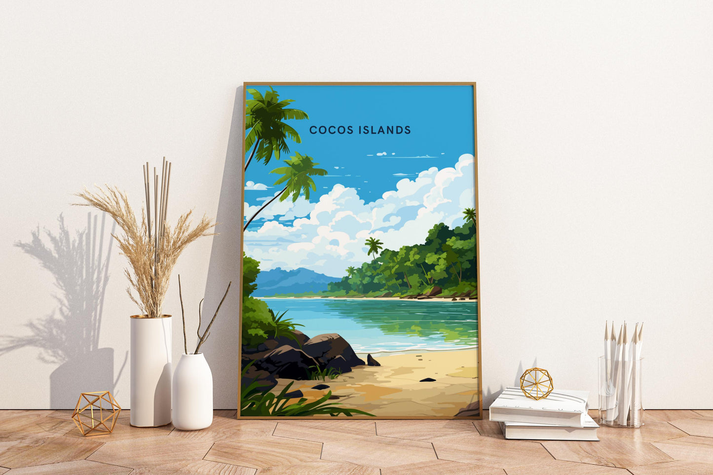 Cocos (Keeling) Islands Australia Travel Print Poster - Pitchers Design