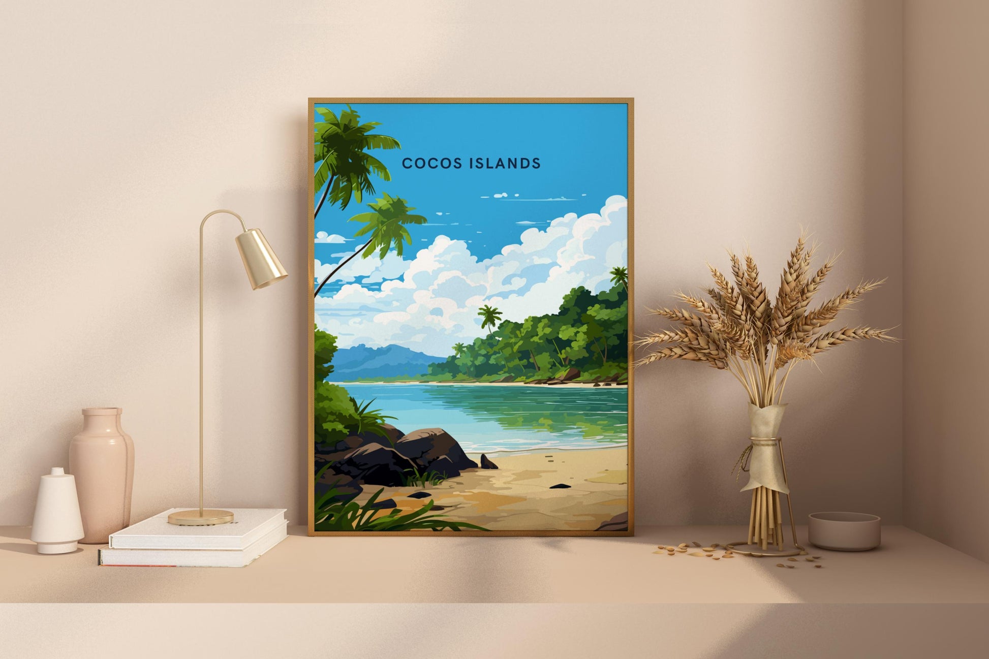 Cocos (Keeling) Islands Australia Travel Print Poster - Pitchers Design