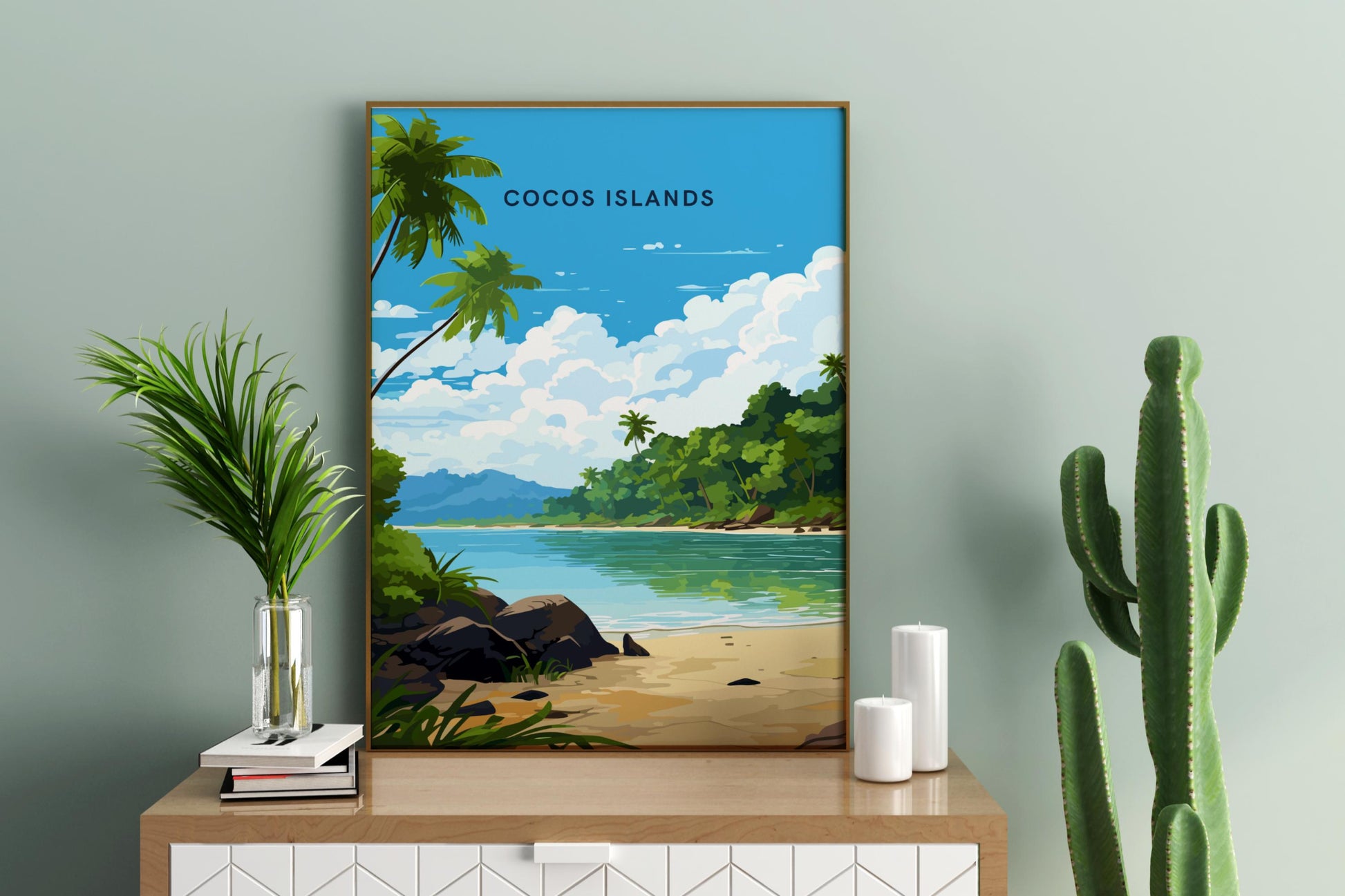 Cocos (Keeling) Islands Australia Travel Print Poster - Pitchers Design