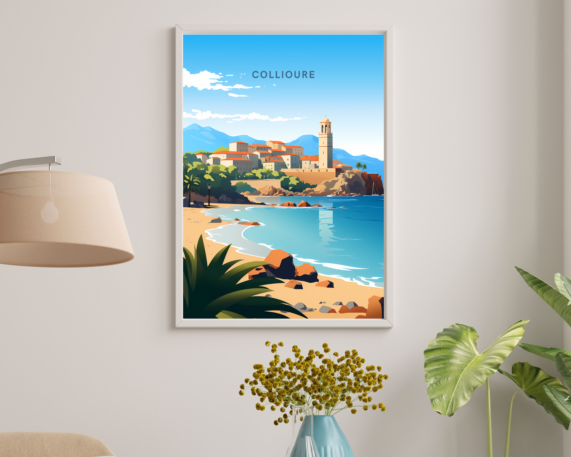 Collioure France Travel Poster Print - Pitchers Design