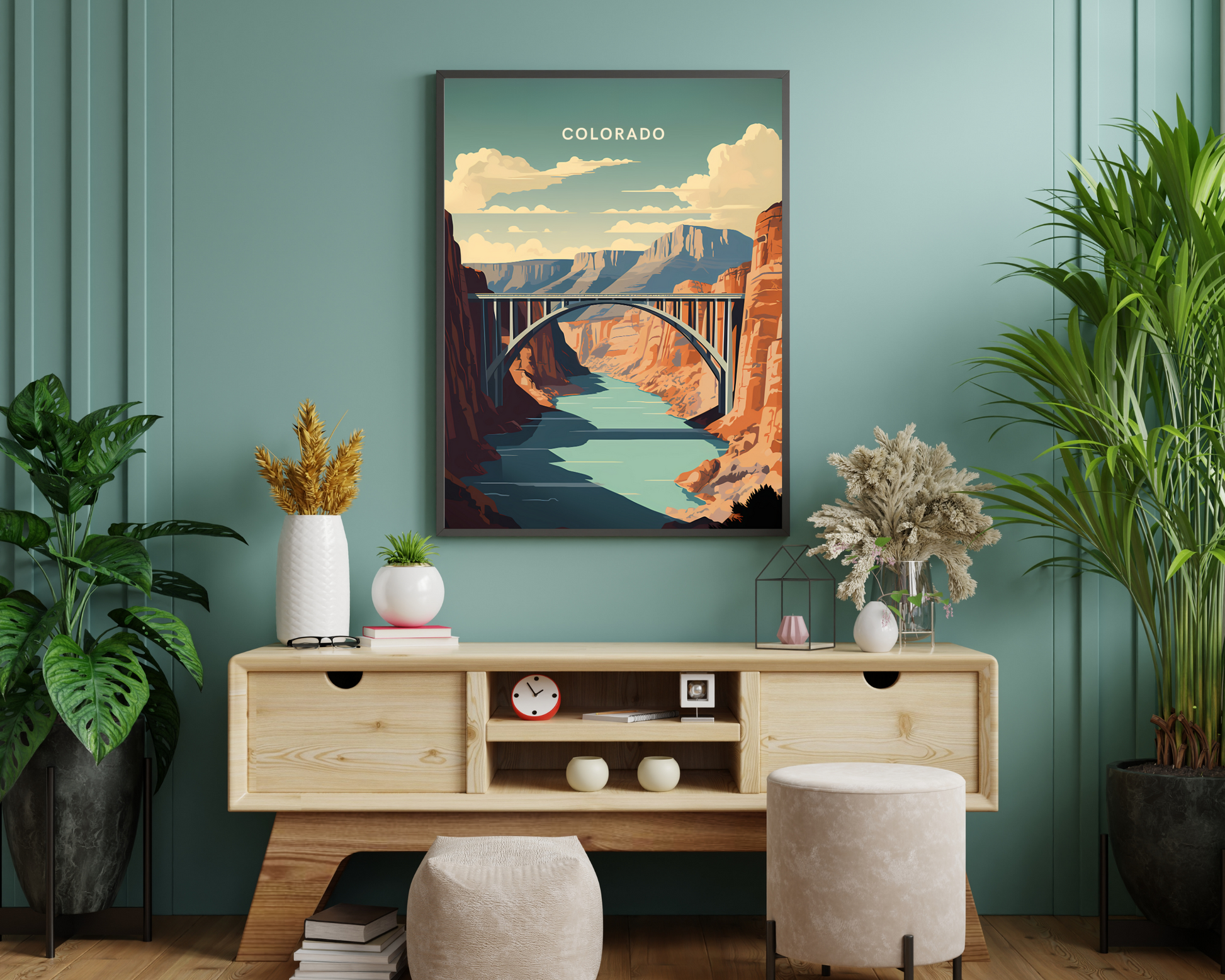 Colorado Bridge USA Travel Poster Print - Pitchers Design