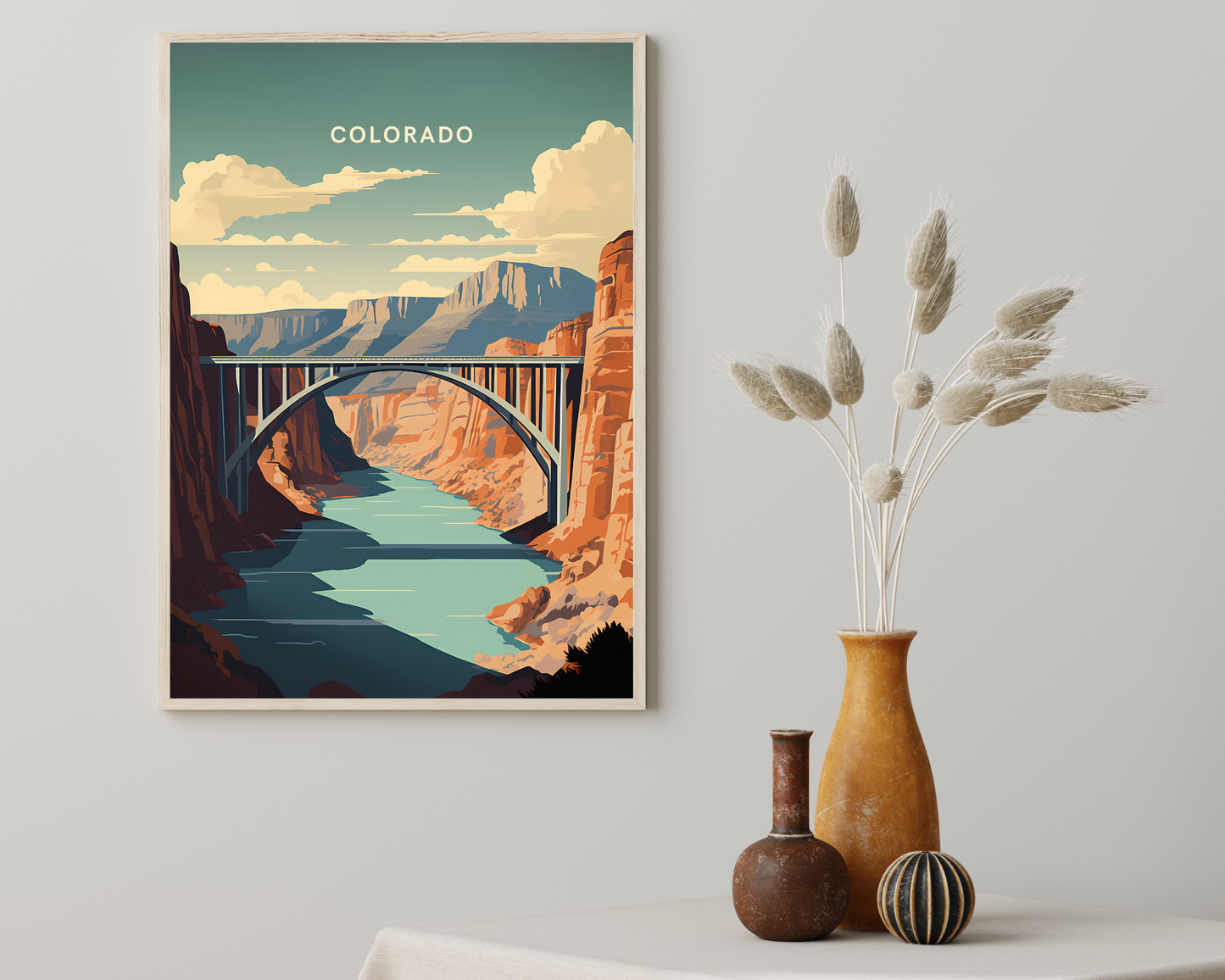 Colorado Bridge USA Travel Poster Print - Pitchers Design