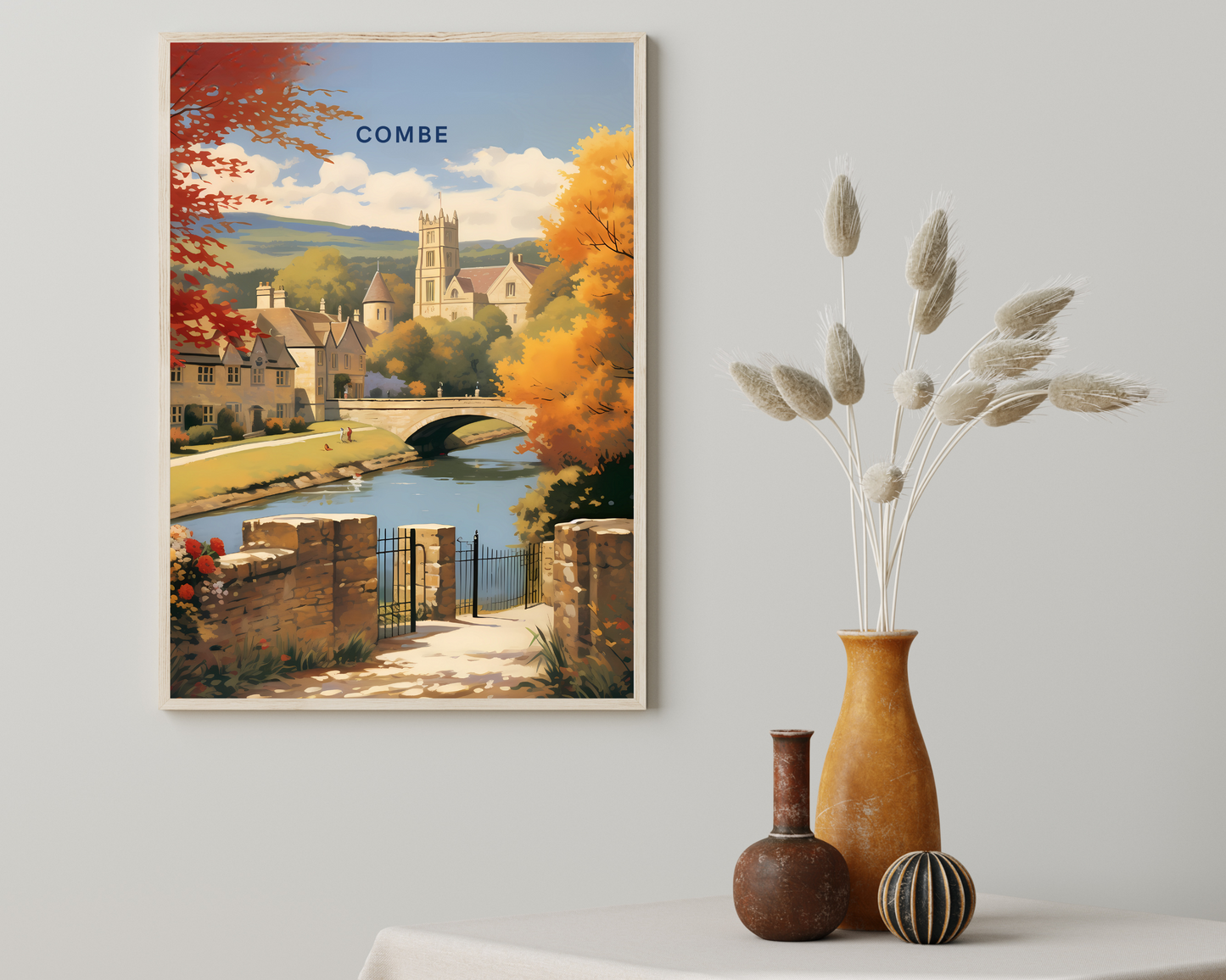 Combe England Travel Poster Print - Pitchers Design