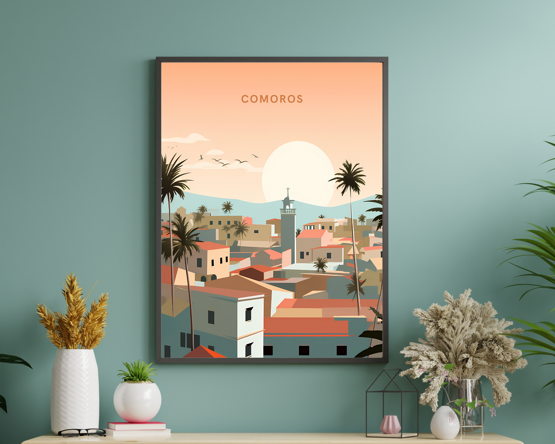 Comoros Africa Travel Poster Print - Pitchers Design