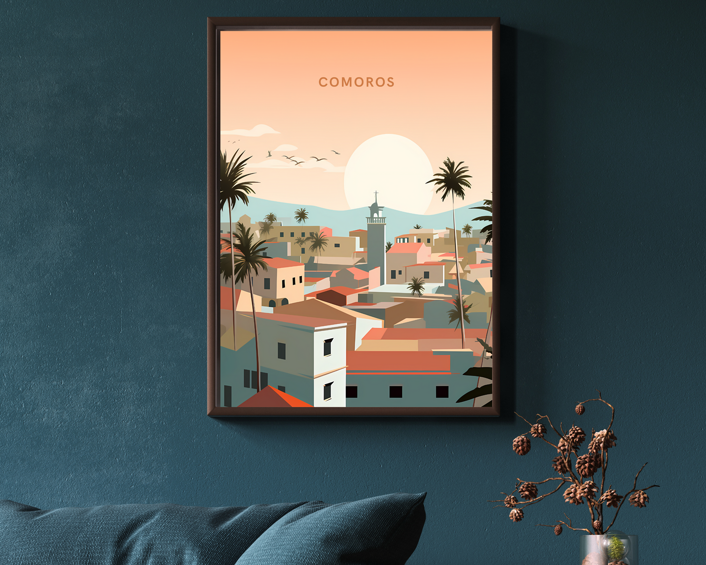 Comoros Africa Travel Poster Print - Pitchers Design