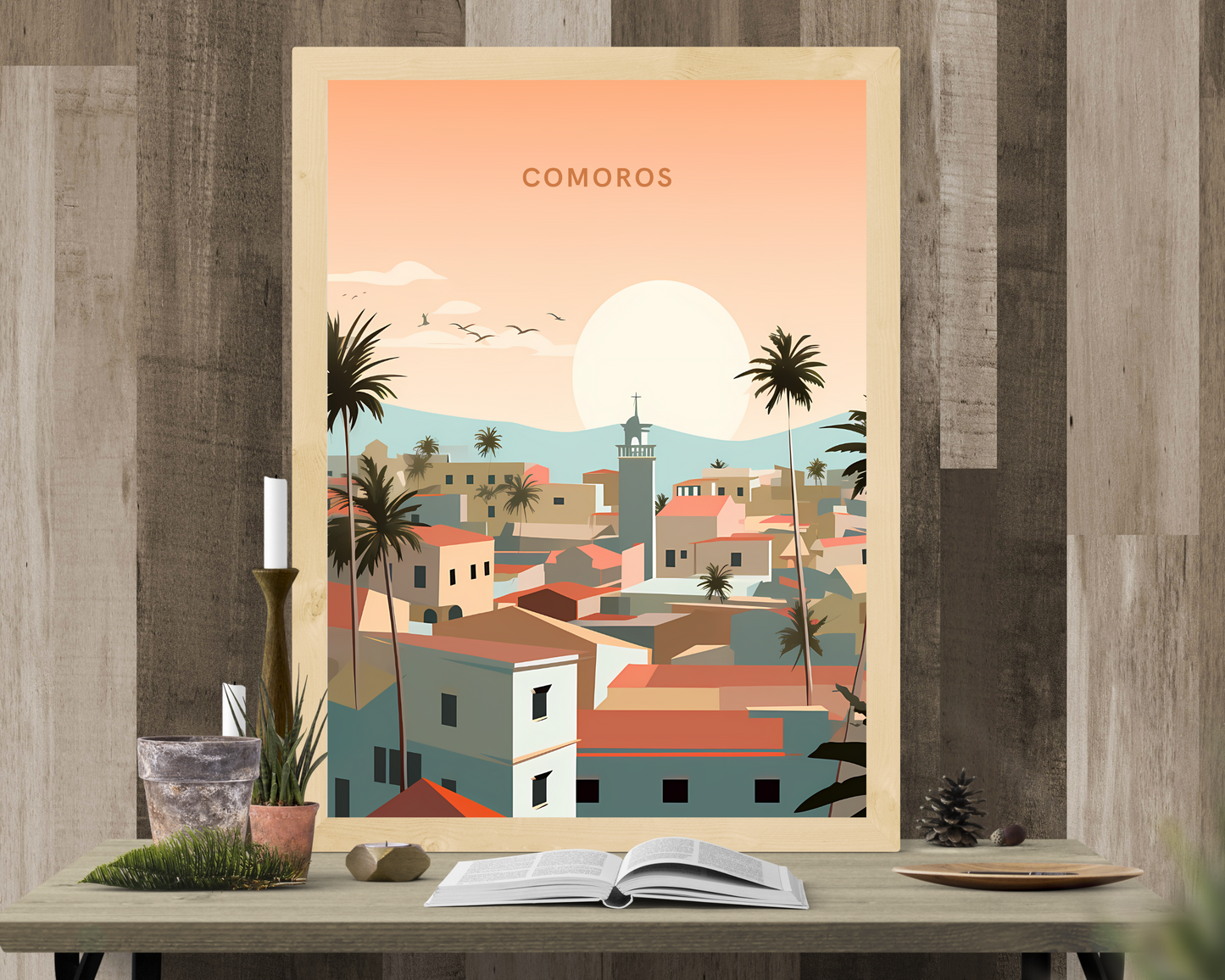 Comoros Africa Travel Poster Print - Pitchers Design