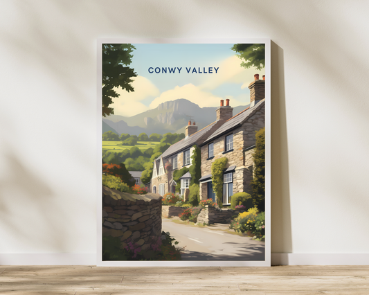 Conwy Valley Wales Travel Poster Print - Pitchers Design