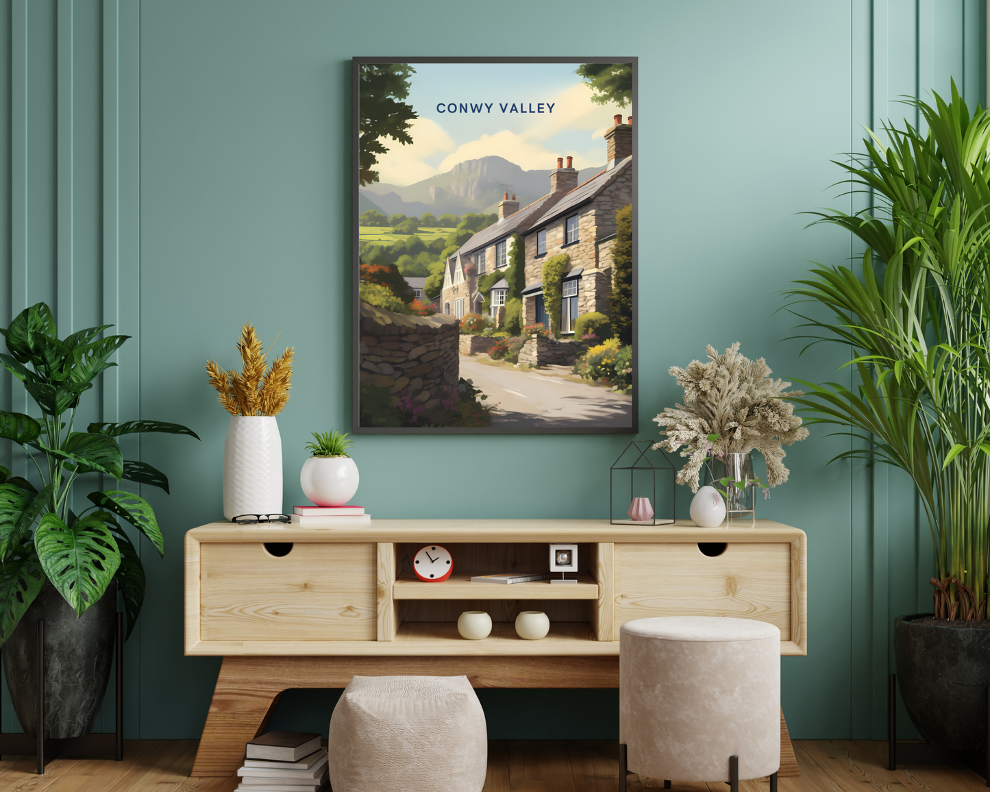 Conwy Valley Wales Travel Poster Print - Pitchers Design