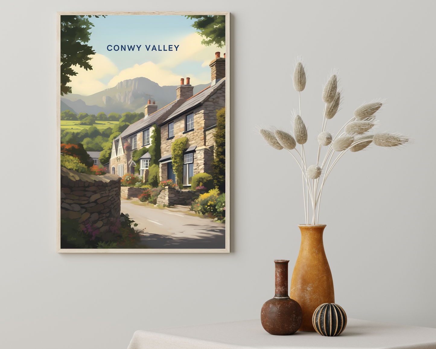 Conwy Valley Wales Travel Poster Print - Pitchers Design