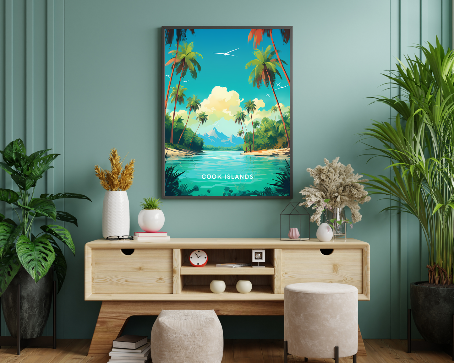 Cook Islands Travel Poster Print - Pitchers Design