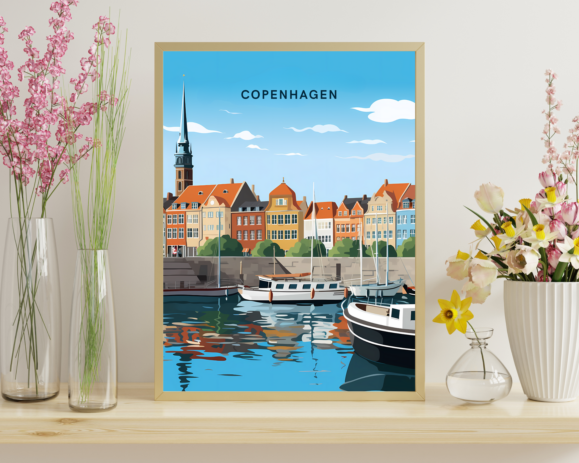 Copenhagen Denmark Travel Poster Print - Pitchers Design