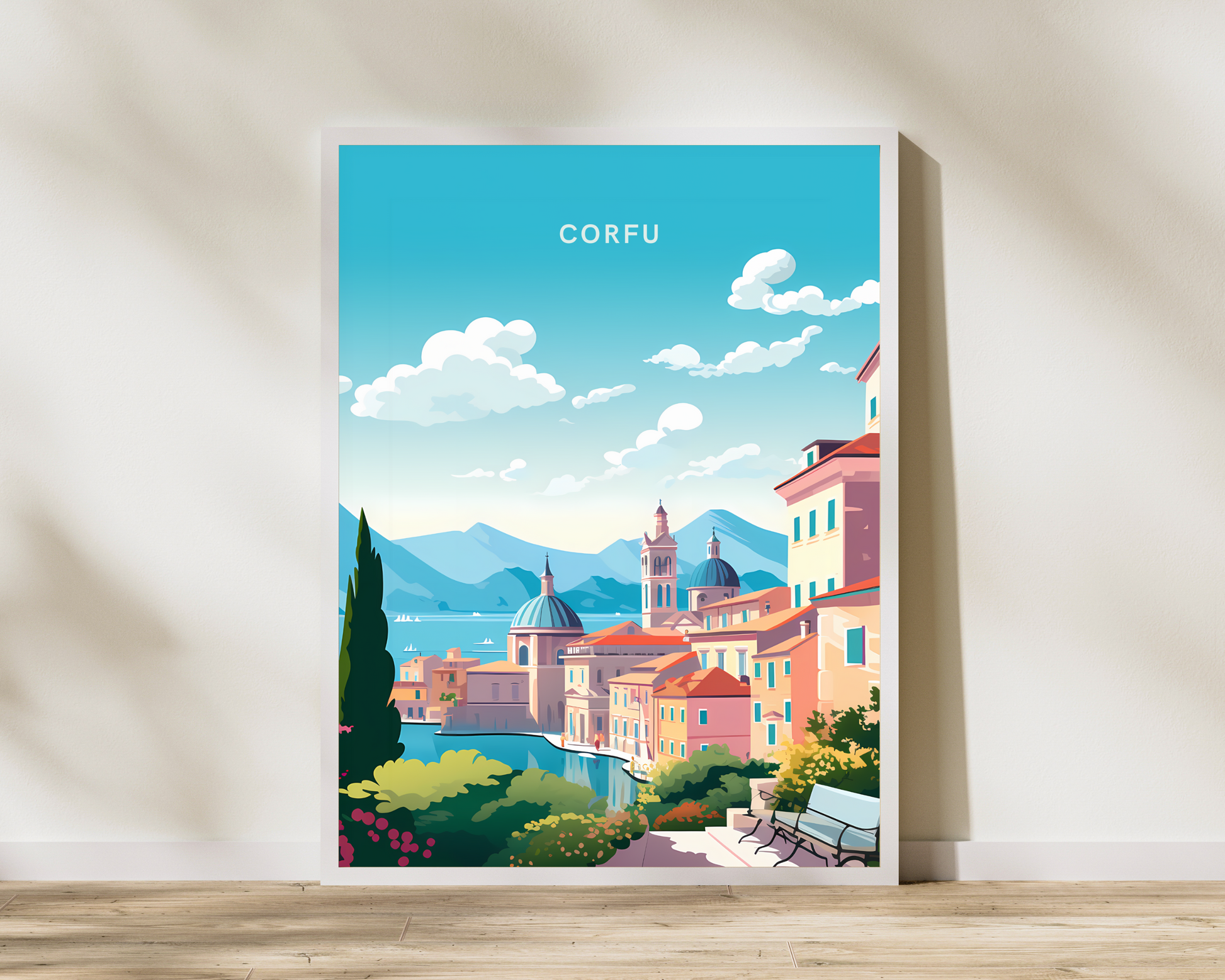 Corfu Greece Travel Poster Print - Pitchers Design