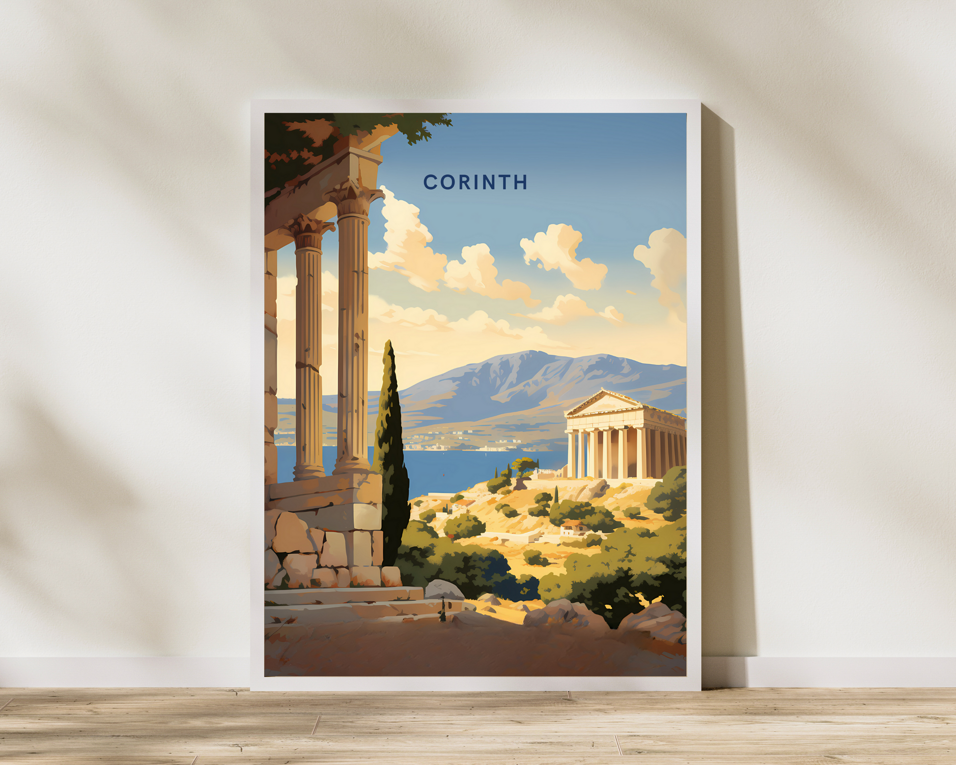 Corinth Greece Travel Poster Print - Pitchers Design