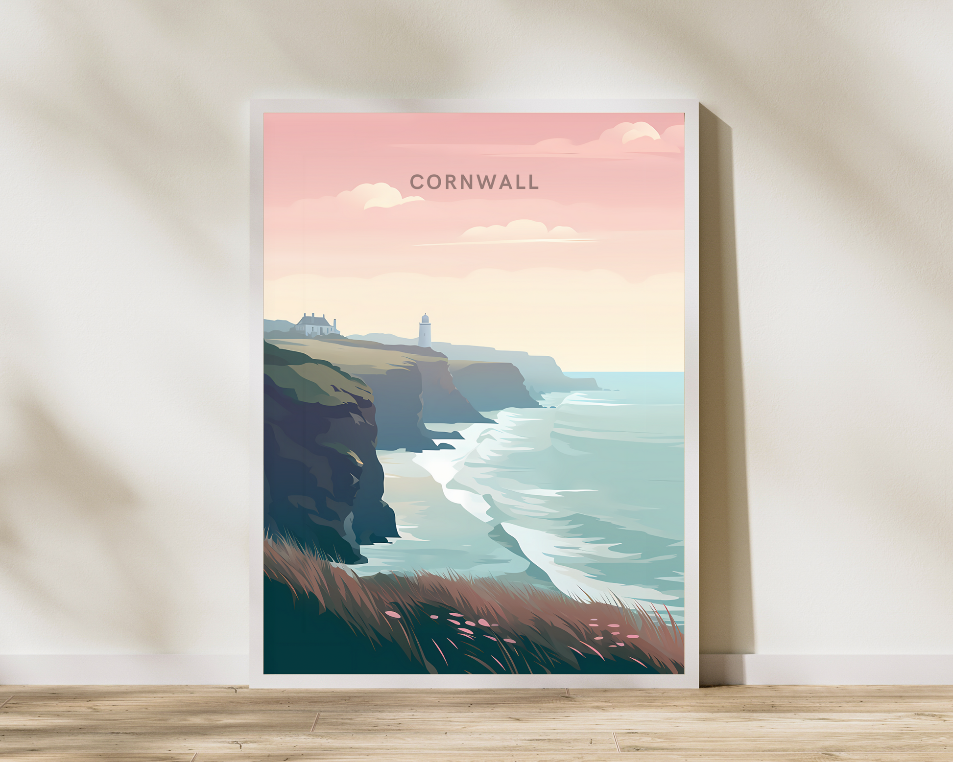 Cornwall England Travel Poster Print - Pitchers Design