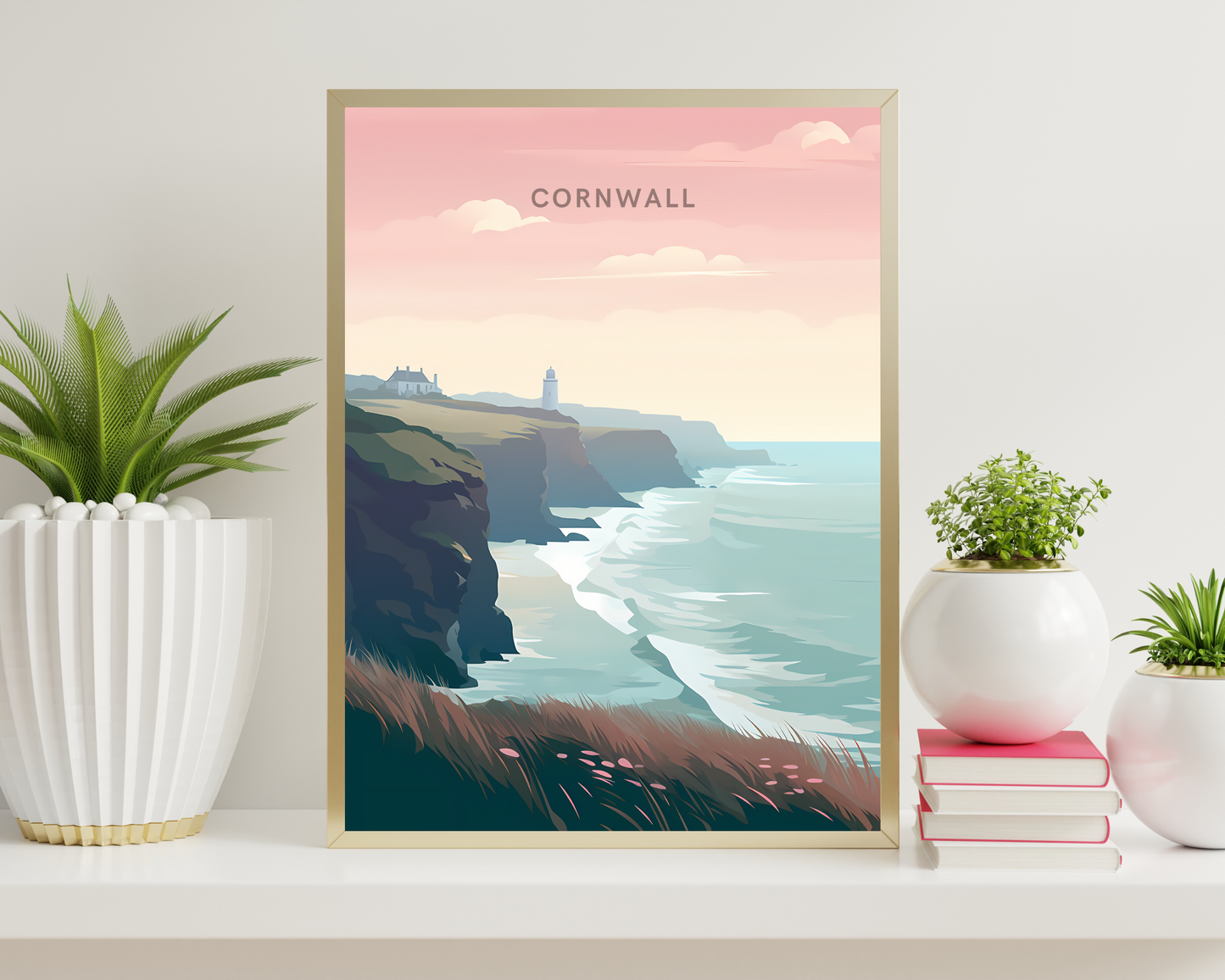 Cornwall England Travel Poster Print - Pitchers Design