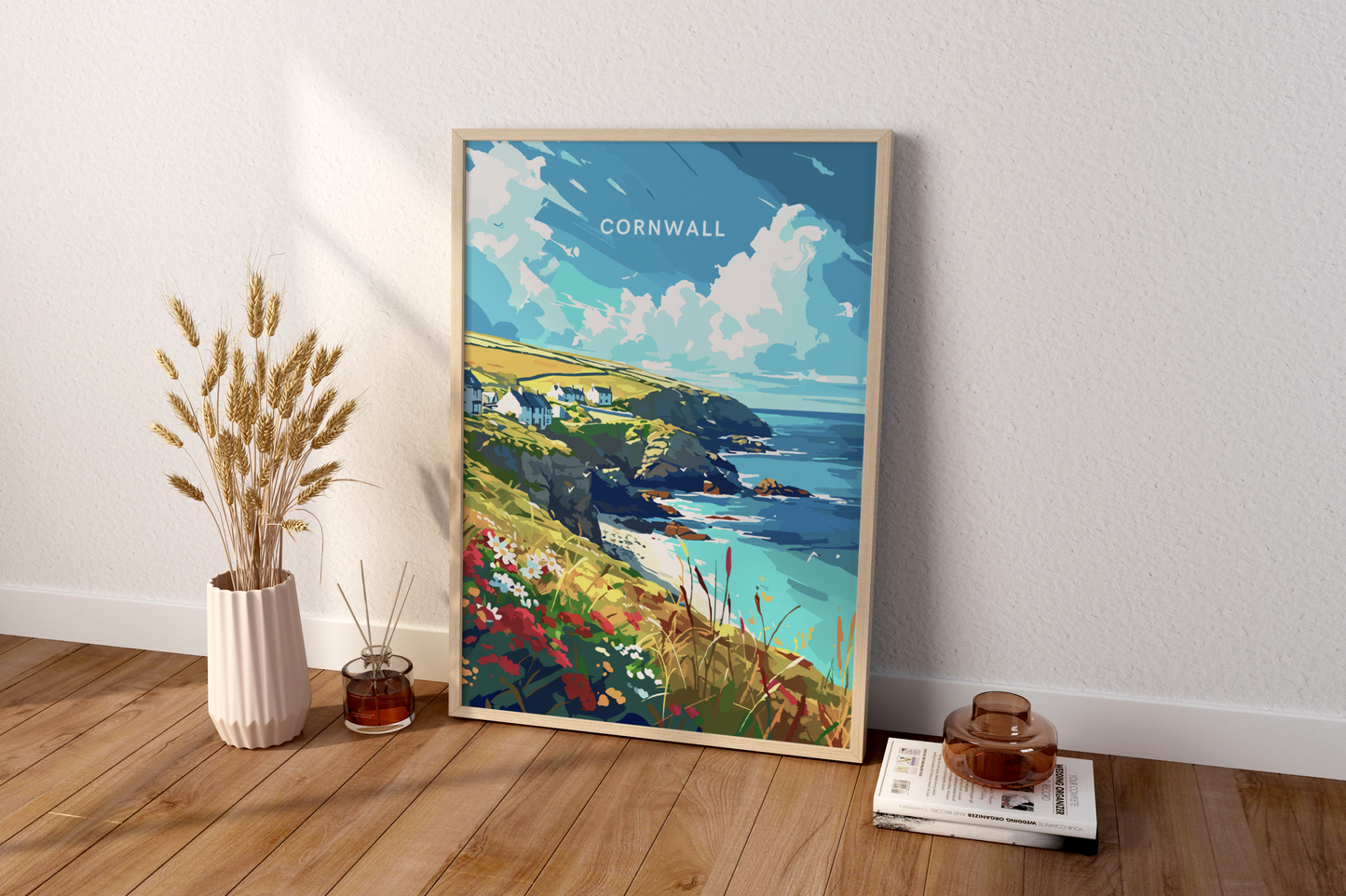 Cornwall Beach England Travel Print Poster