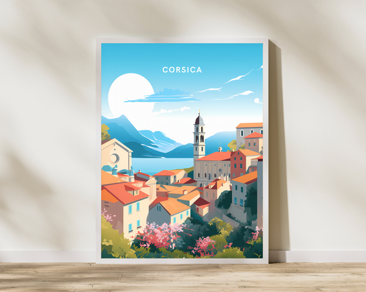 Corsica France Travel Poster Print - Pitchers Design