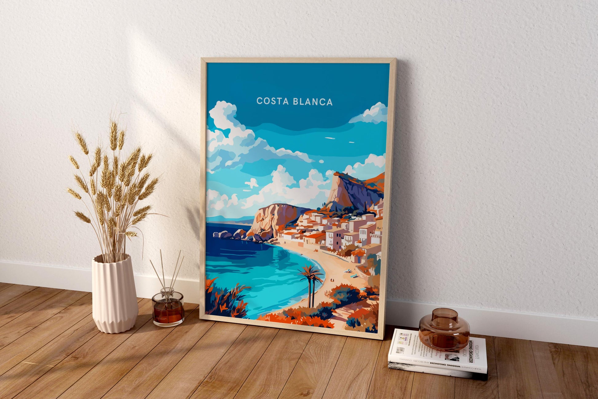 Costa Blanca Downtown Spain Travel Print Poster - Pitchers Design