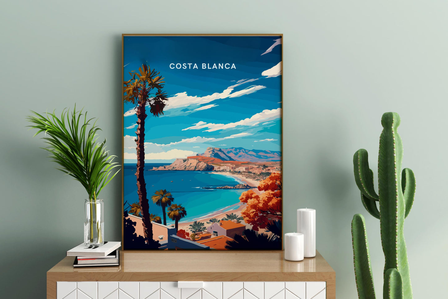 Costa Blanca Spain Travel Print Poster