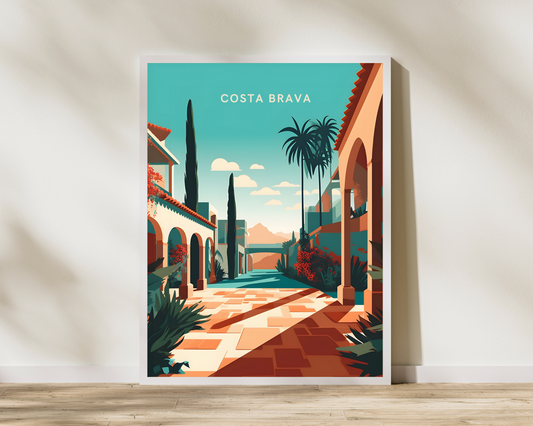 Costa Brava Spain Travel Poster Print - Pitchers Design