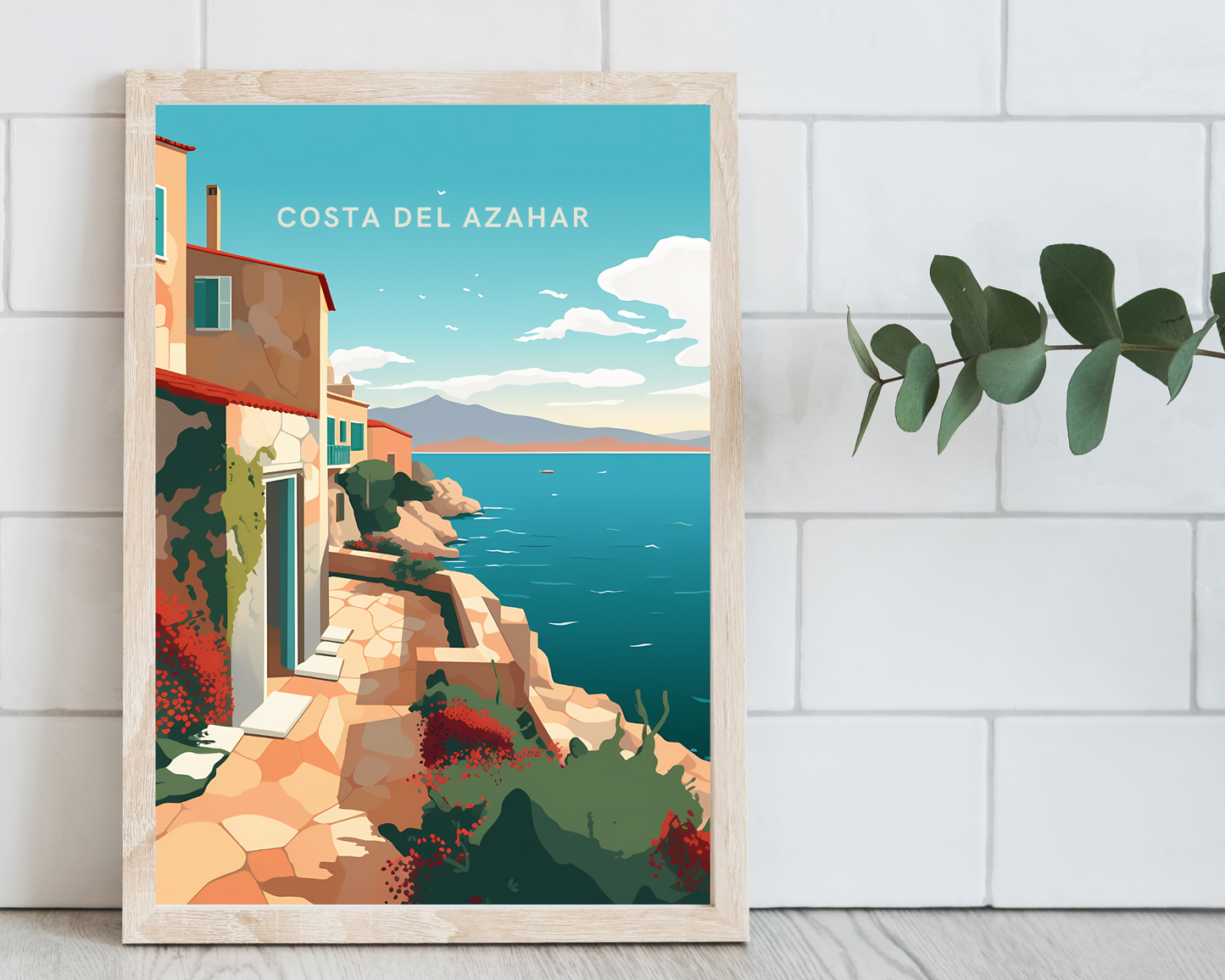 Costa del Azahar Spain Travel Poster Print - Pitchers Design