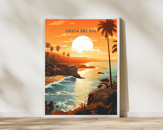 Costa Del Sol Spain Travel Poster Print - Pitchers Design