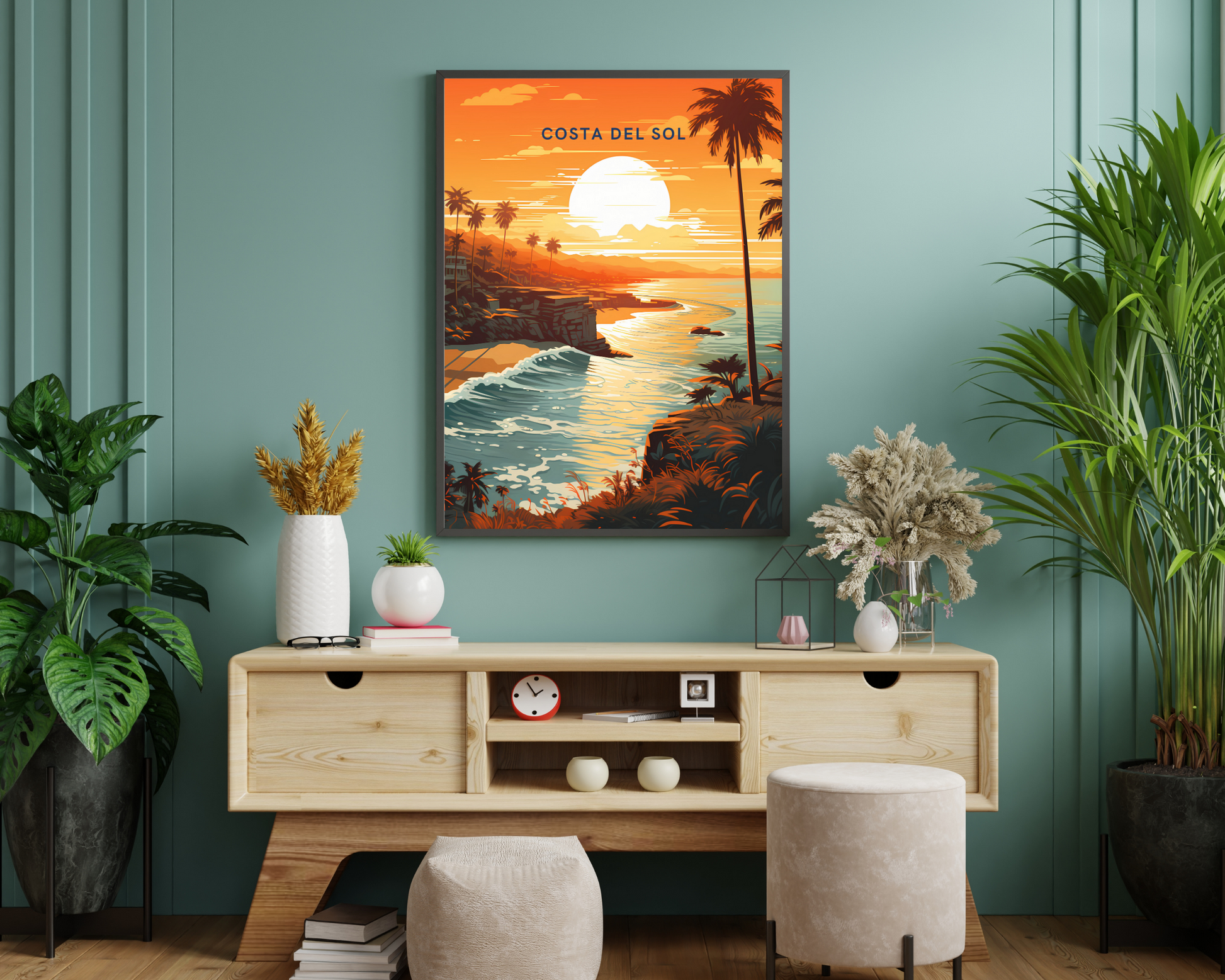 Costa Del Sol Spain Travel Poster Print - Pitchers Design