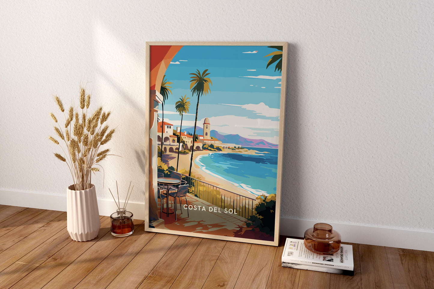 Costa Del Sol Coastline Spain Travel Print Poster - Pitchers Design