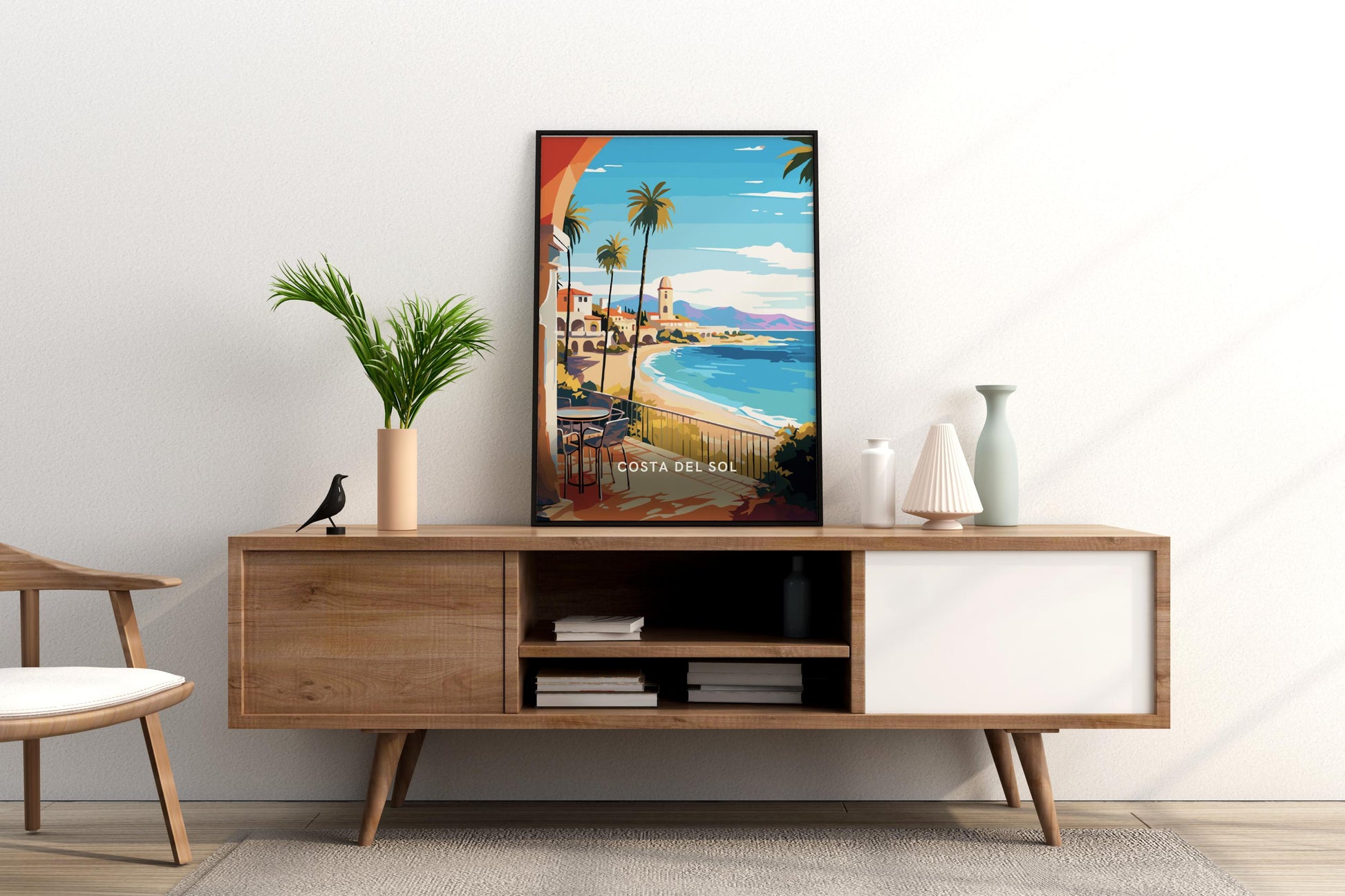 Costa Del Sol Coastline Spain Travel Print Poster - Pitchers Design