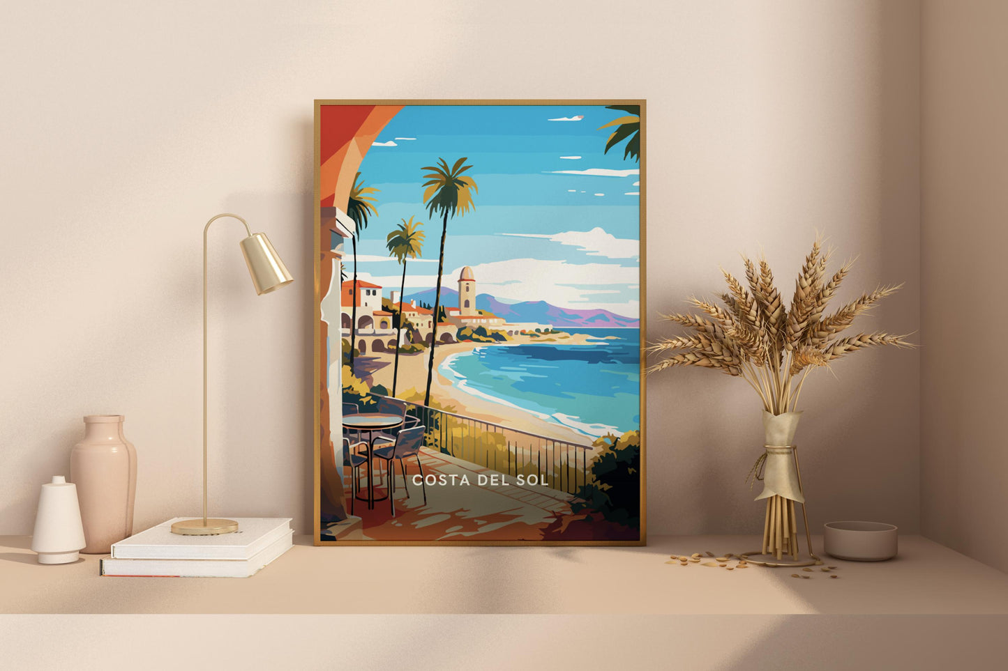 Costa Del Sol Coastline Spain Travel Print Poster - Pitchers Design