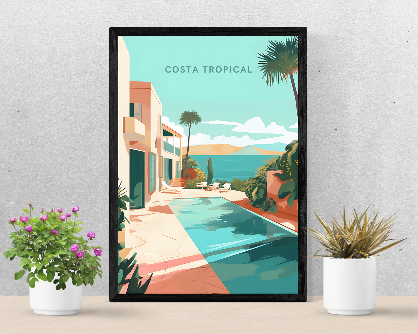 Costa Tropical Spain Travel Poster Print - Pitchers Design