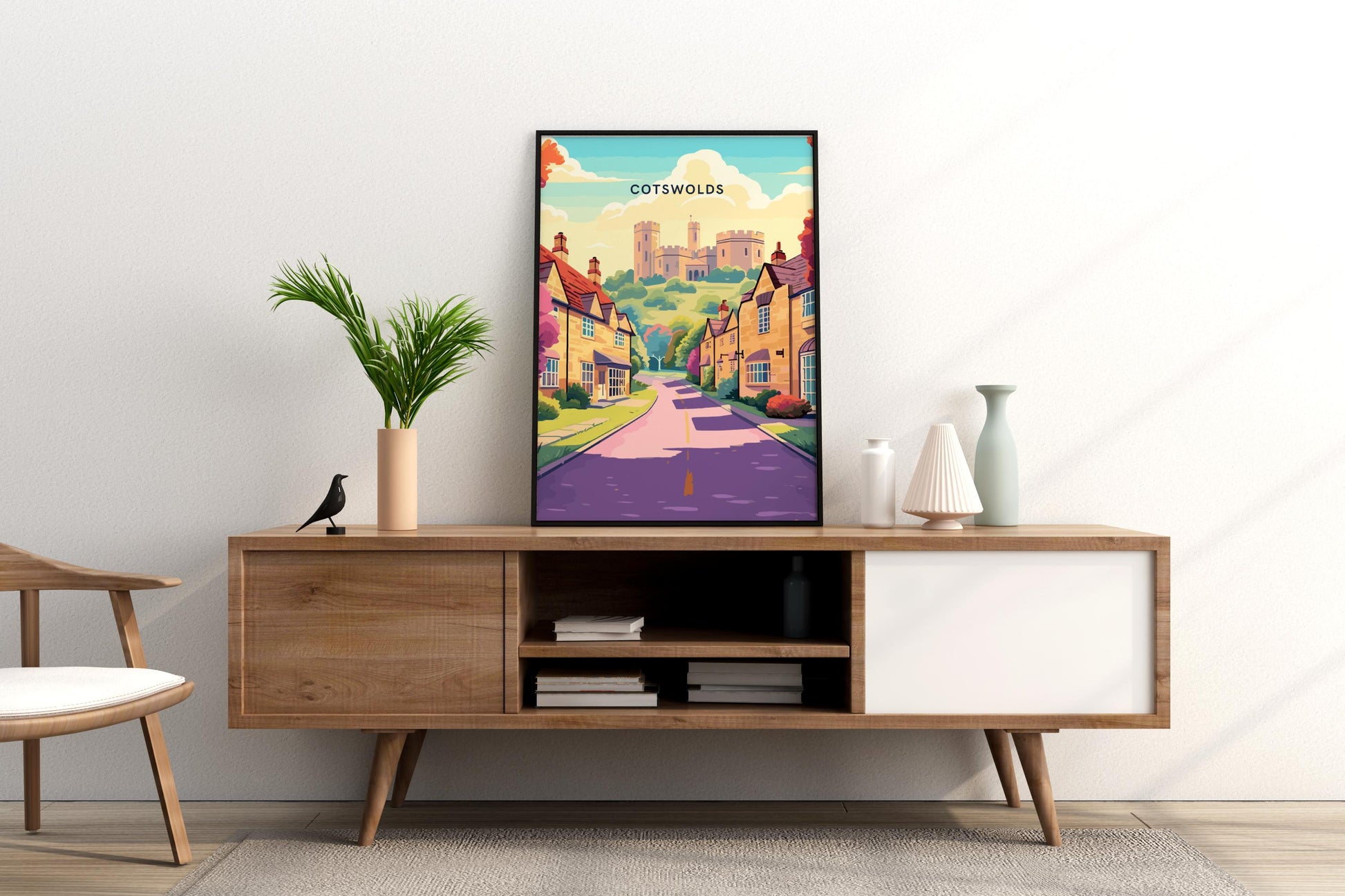 Colourful Cotswolds England UK Travel Print Poster - Pitchers Design